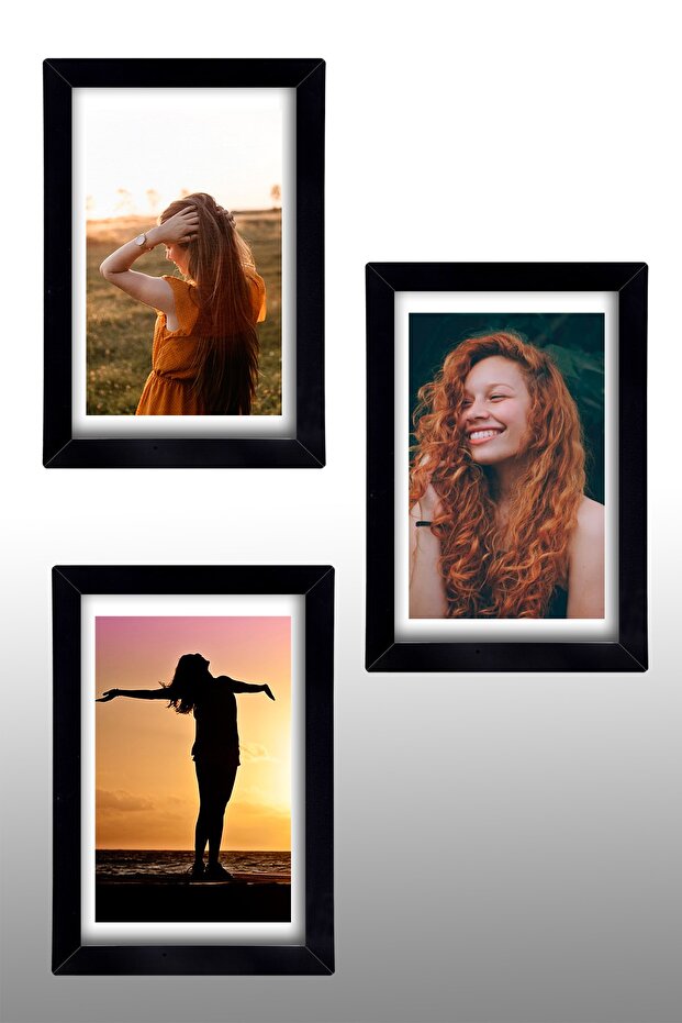 3 Pieces 10 X 15 Frame Black with PVC
