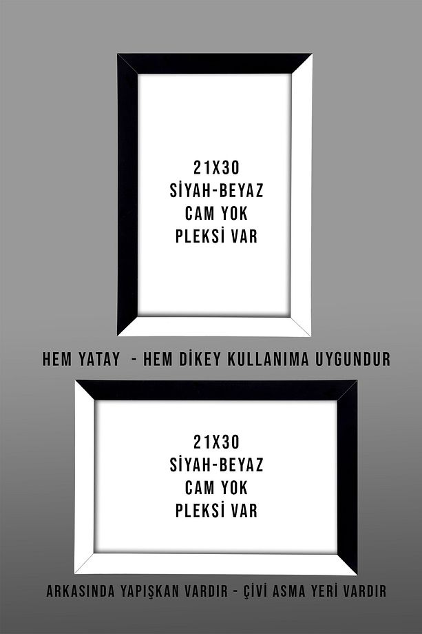 A4 Siyah-beyaz Çerçeve Camsız - Mdf Pvcli 21x30 A4 Sertifika Çerçeve - 3