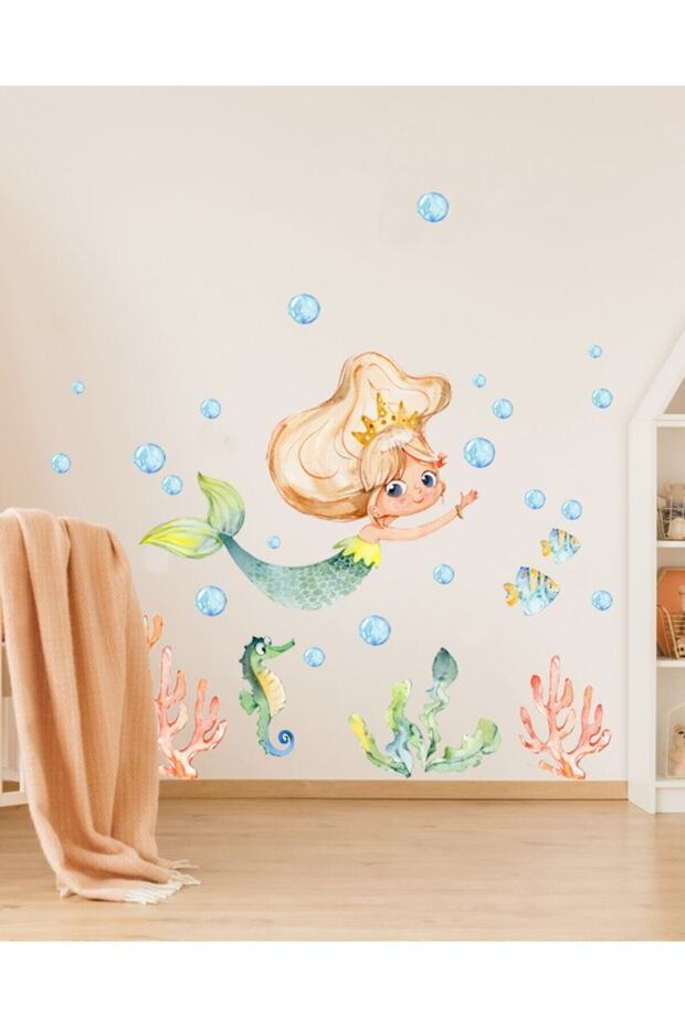 Tatlı Deniz Kızı Duvar Sticker Seti - 1