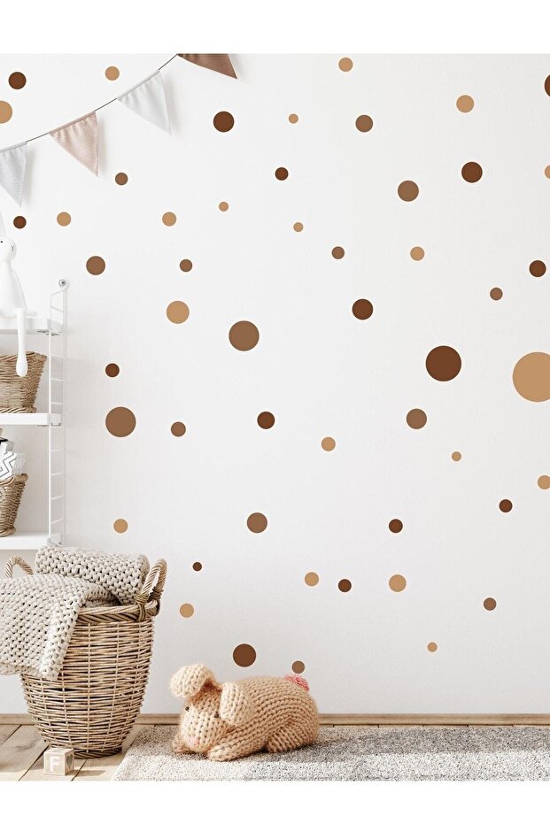 Dreamwallart نغمات بنية ناعمة مجموعة منقطة ملونة