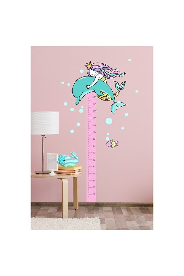 - Sim137 - Height Meter Colorful Mermaid Wall Sticker Set Colorful