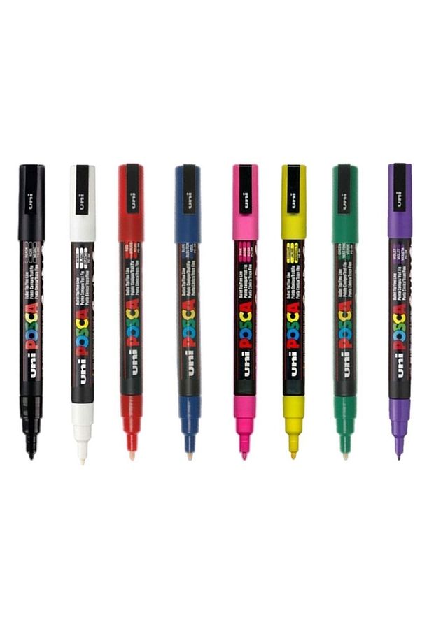 Posca Marker Kalemi Pc-3m (0.9-1.3mm) Simli Renkler Ve Ana Renkler 16'lı Set - 3