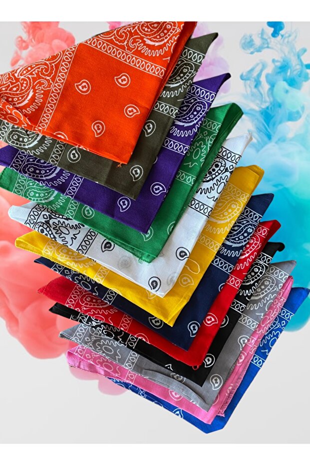 Ethnic Pattern Bandana Set of 12 Unisex