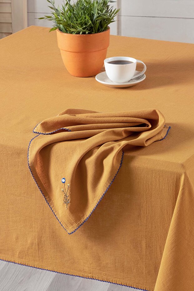 Solen Yellow Cotton-linen 2-Piece Napkin 45*45 Cm