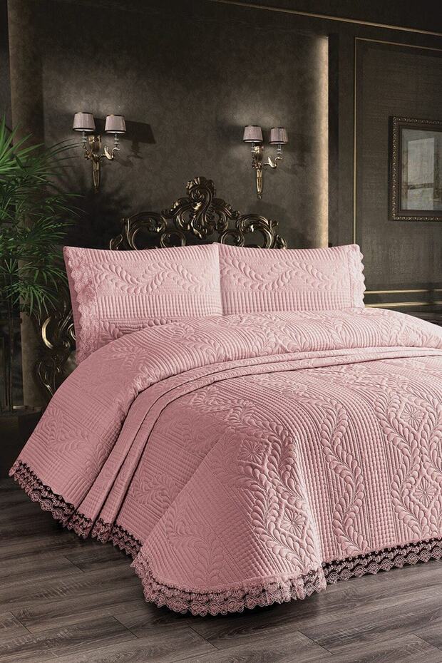 Luxury Bedspread, Double Microfiber Bedspread - Powder