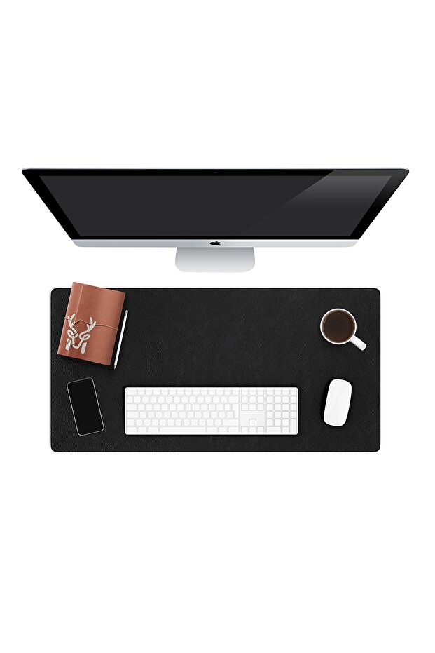 Black Genuine Leather Table Mat Gamer Mouse Pad Gamer Laptop Computer Table Mat 75X35 cm | Hobart