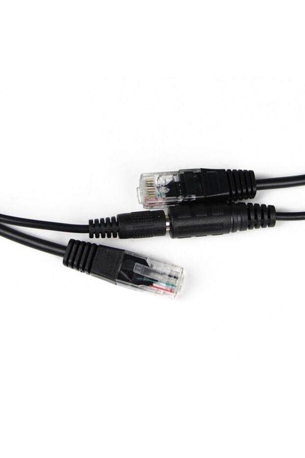 4252 Ip Kamera Rj45 Kablosu Poe Set Ethernet Cat5 Adaptör Güç Power Kablosu - 2
