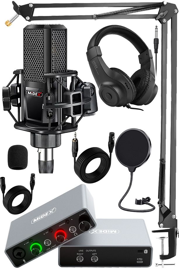 Central-gr Pack-1 Stüdyo Kayıt Ekipmanları Glx-700gr Ses Kartı Mx-2020 Stüdyo Mikrofon - 1
