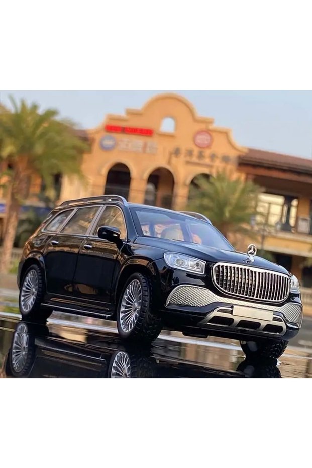 Benz Maybach Gls 600 Suv Doors with Light and Sound Hood Trunk Opens 1-24 Black