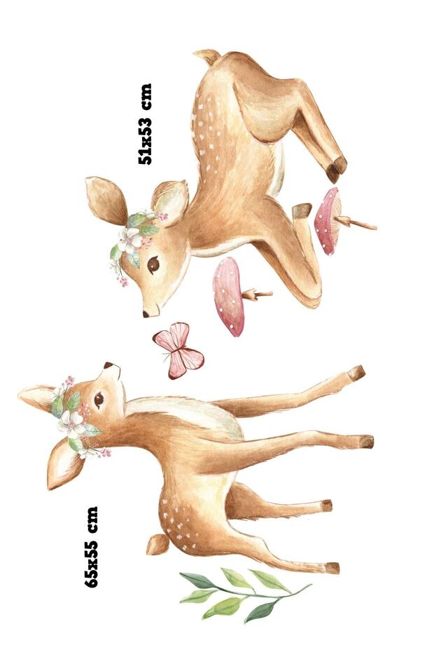 Yavru Ceylanlar Duvar Sticker Seti - 2