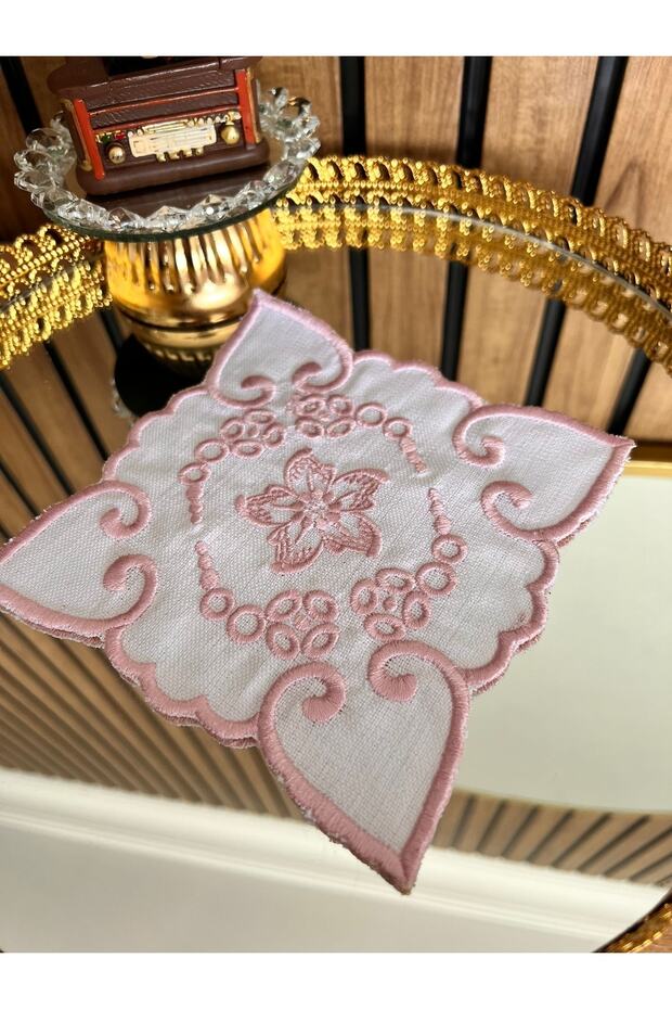 Heart Flower Motif Cocktail Napkin