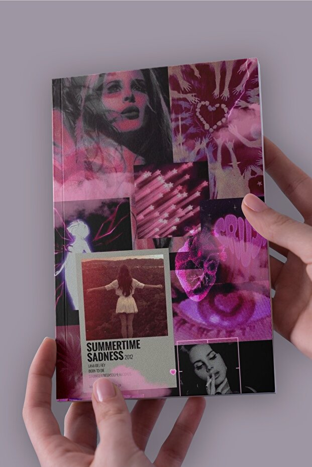 دفتر ملاحظات Lana Del Rey باللون الوردي مقاس A5 غير مبطن (50 ورقة)