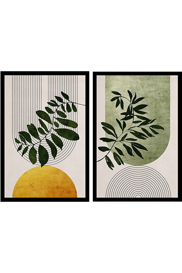 Ahşap 2'li Soyut Tablo - 3