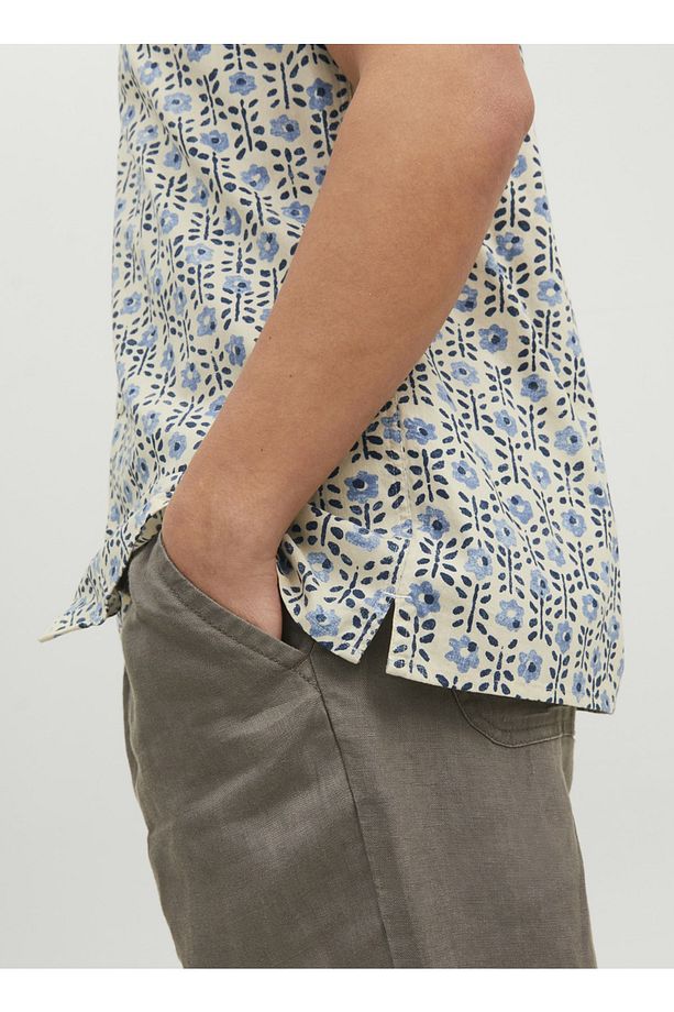 Normal Mavi Desenli Erkek Gömlek 12234367_jprblulandon Prınt Resort - 1