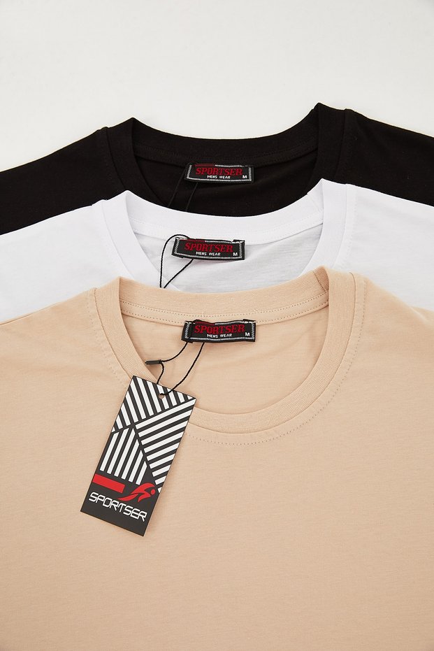 Men's 3-pack Crew Neck Basic Cotton T-shirt Dawrazz-401