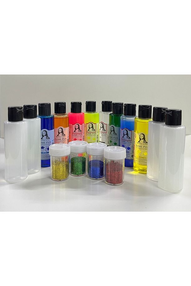 Mona Lisa Slime (slaym) Rengarenk Seti 8yapıştırıcı(70ml) + 4boraks(70ml) +4 Sim - 1