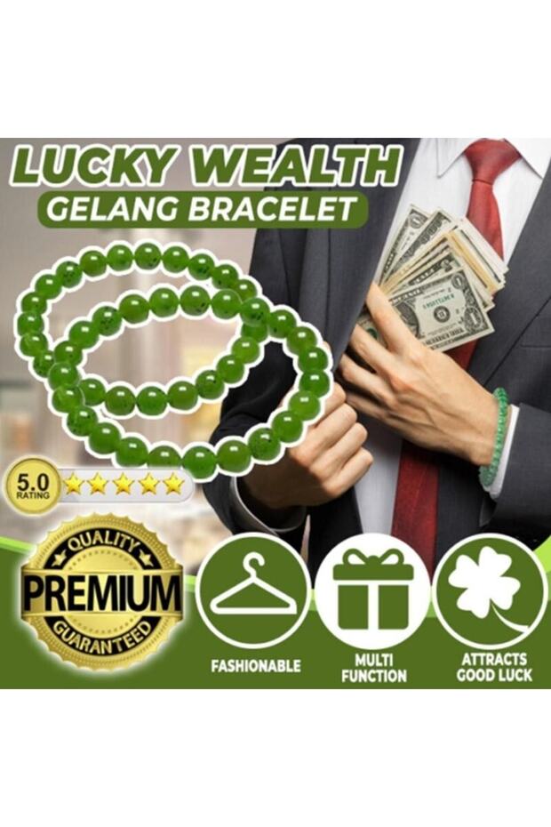 Natural Stone Green Lucky Fortune Gelang Bracelet For Men And Women Fashion Jewelry Jade