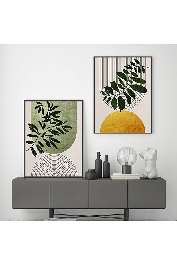 Ahşap 2'li Soyut Tablo - 2