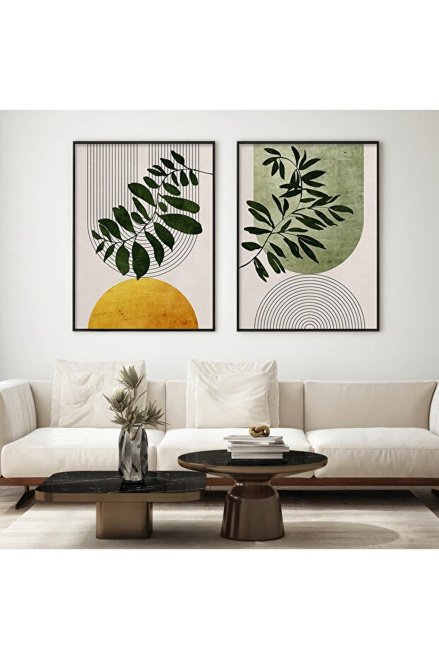 Ahşap 2'li Soyut Tablo - 4