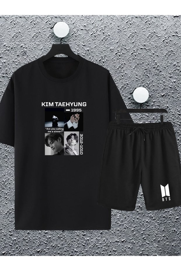 Unisex Women Men Bts Army (kim,jeon,j Hope,park..) Printed Oversize Tshirt and Shorts Tracksuit Set