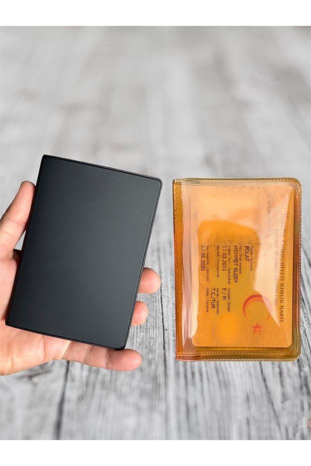 Set of 2 Neon Wallet Transparent Card Holder Unisex Wallet + Passport Protection Case Passport Holder Passport Case