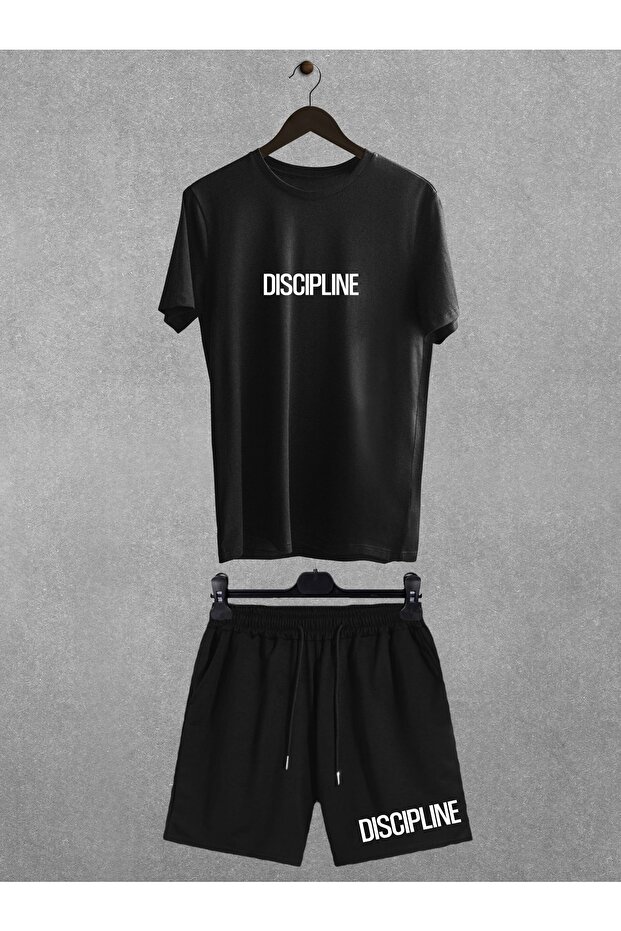 Discipline Printed Oversize T-Shirt Regular Fit Shorts T-shirt Shorts Double Set