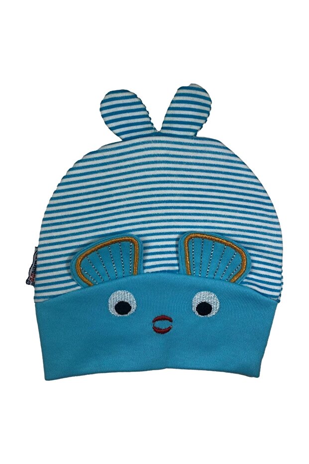 Balık Nakıslı Bebek Pamuklu Bere - 1