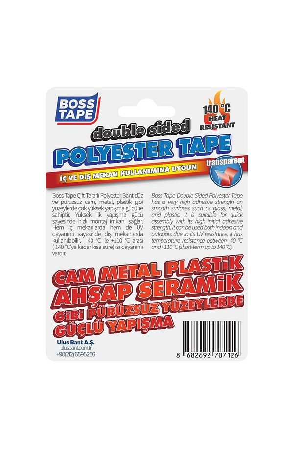 Çift Taraflı Yüksek Isıya Dayanıklı Polyester Bant En:15mm Boy:5mt - 3