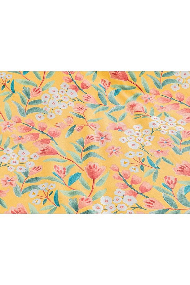 Bloomy Branch Kolay Ütülenir Çift Kişilik Nevresim 200x220 Cm Sarı - 4