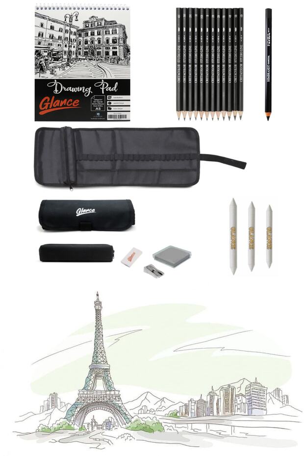 Sketchbook A5 120 Gr 50 Yp Cretacolor Graduated Pencil Studioline Sketch Drawing Set with Bag