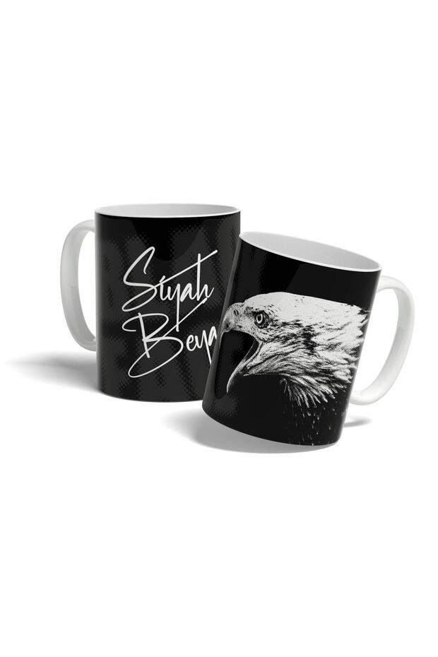Black and White - Black Printed Mug with Eagle Design