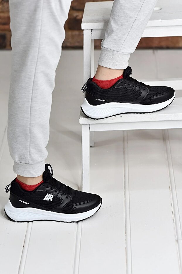 Women's Black White Comfortable Walking Running Shoes Mesh Lightweight Anti-Slip Sole Orthopedic Sneaker