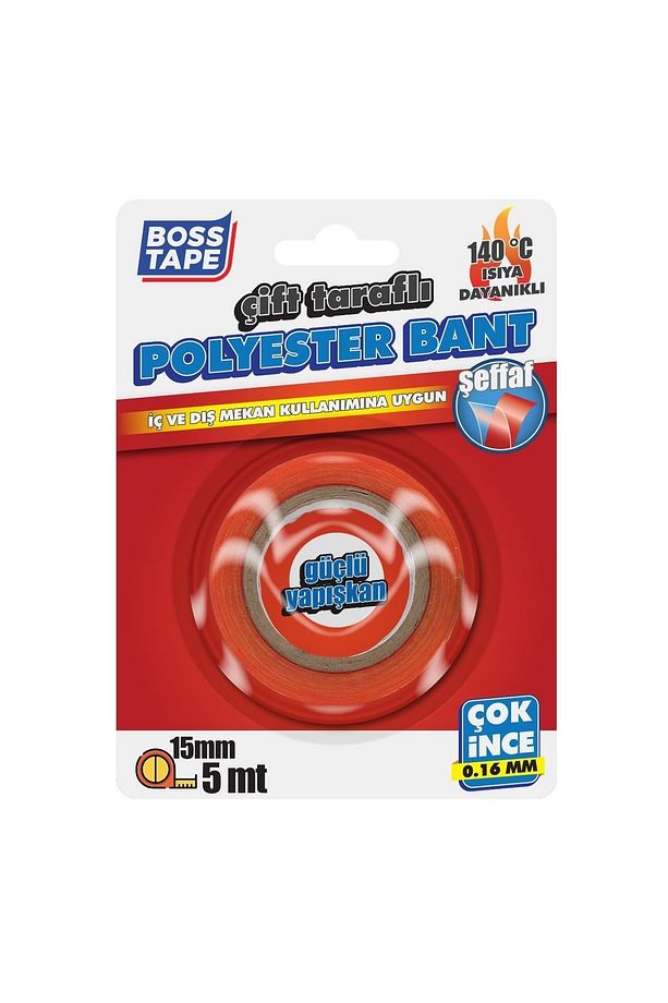 Çift Taraflı Yüksek Isıya Dayanıklı Polyester Bant En:15mm Boy:5mt - 1
