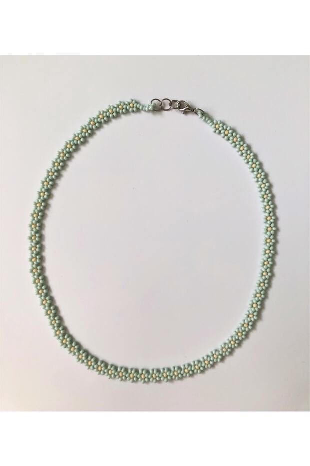 Minimal Boncuk Sık Papatya Kolye - 1