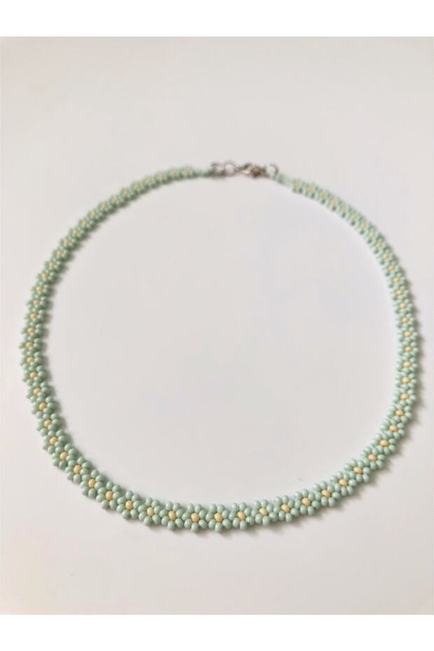 Minimal Boncuk Sık Papatya Kolye - 2