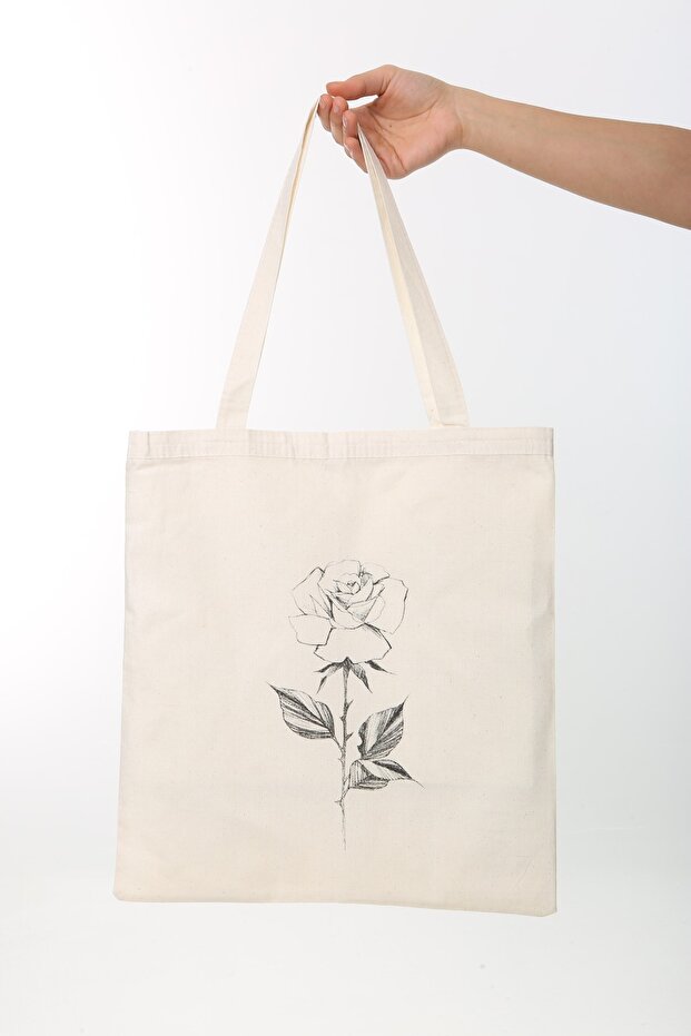Cloth Bag Single Rose Printed
