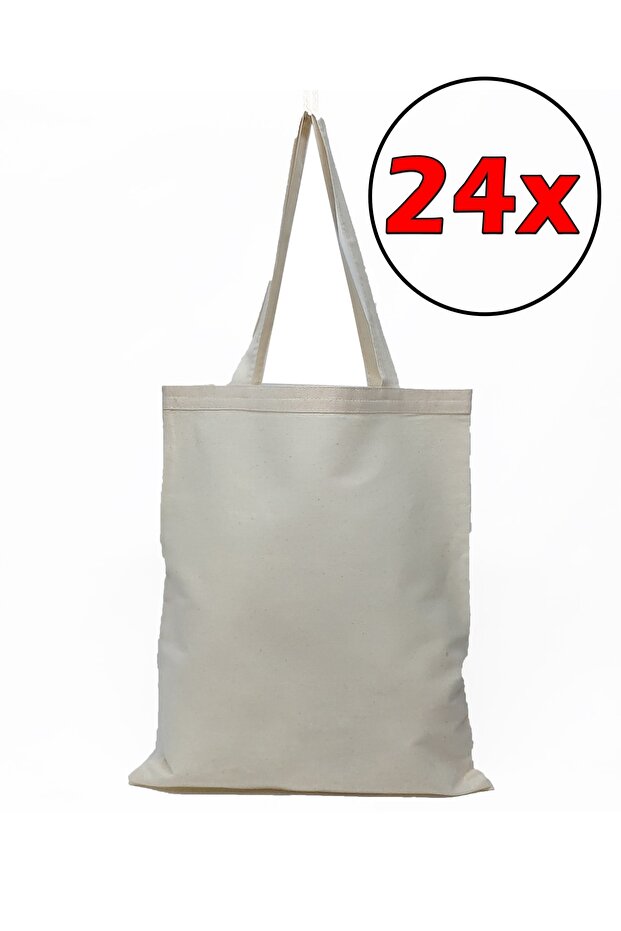 Unprinted Cloth Bag 35x40 with Handle Natural 24 Pieces