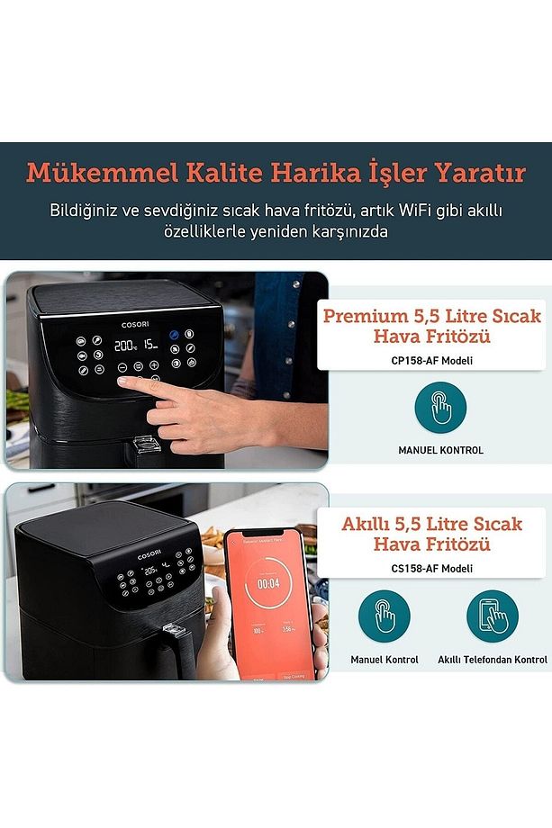 Akıllı Wifi Sıcak Hava Fritözü 5.5 Litre Xxl - 2