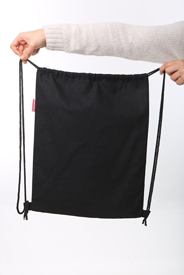 حقيبة ظهر برباط باللون الأسود - 3