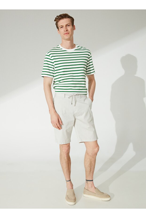 Düşük Bel Basic Taş Erkek Bermuda Şort Lısbon - 1
