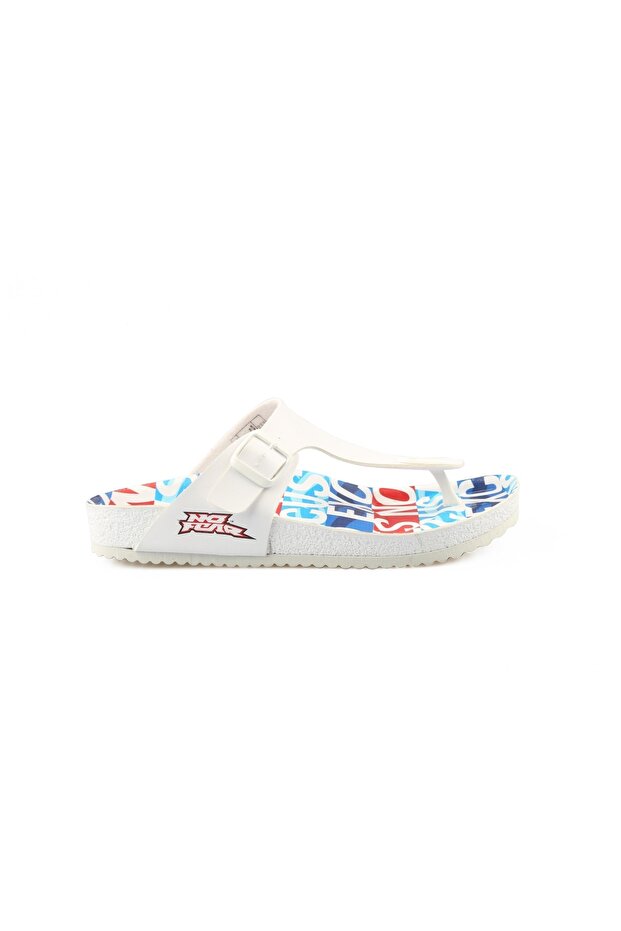 ®| Nfr-1006-3489 White Blue - Men's Slippers