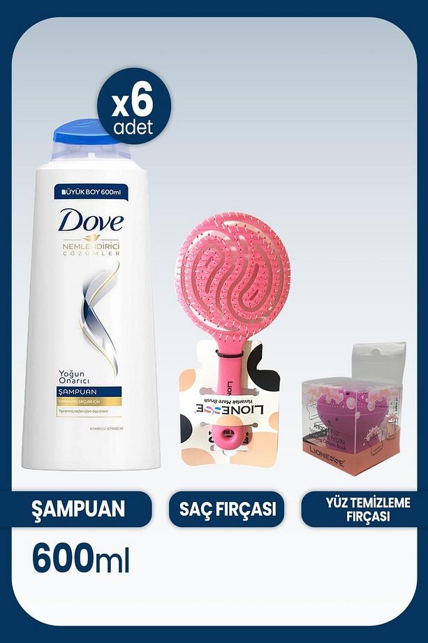 Yoğun Onarıcı Şampuan 600 Ml X 6 Adet & Saç Ve Yüz Fırçası - 1