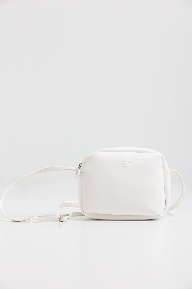 Night Collection Women's White Original Mini Urban Cross Strap Zippered Adjustable Strap