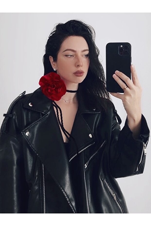 Big Rose Choker Necklace Chocker Flower Necklace