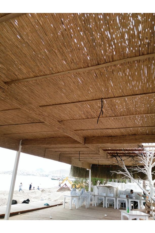 Kamış Çit Hasır Çit 1x4,5 M Gölgelik Dekoratif Doğal Çit Bahçe Çiti Rulo Çit Bambu Çit - 3