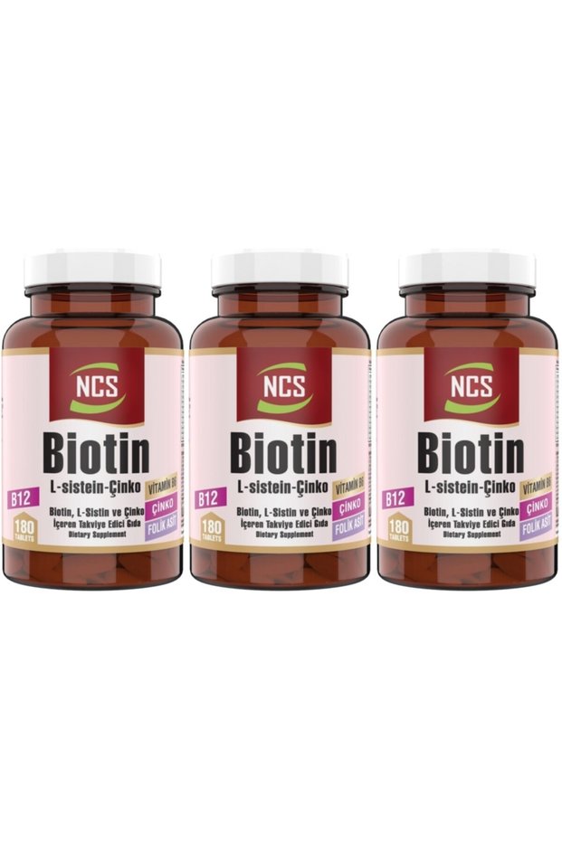 Biotin 3 Box 540 Tablets L Cistein Zinc Folic Acid Vitamin B12