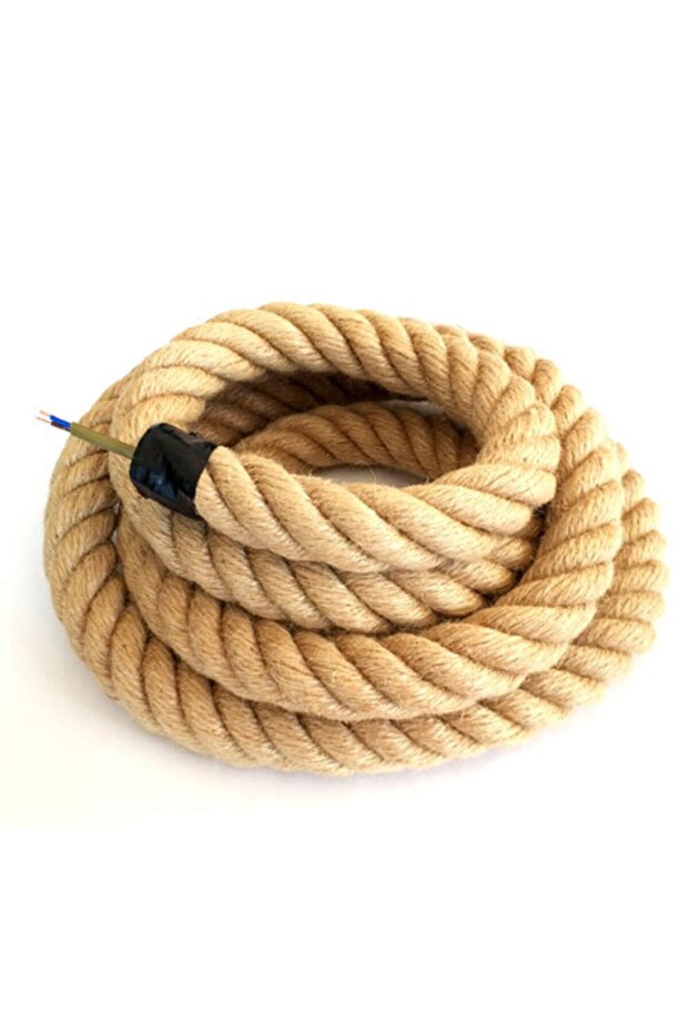 3 cm 1 mt Dekoratif Örgülü Kalın Hasır Halat - 1