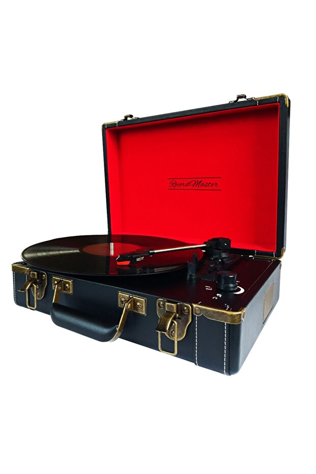 T317ub Pikap Plak Çalar - Siyah - Bluetooth, Şarjlı - 33, 45, 78 Devir - Universal Iğneli - 1