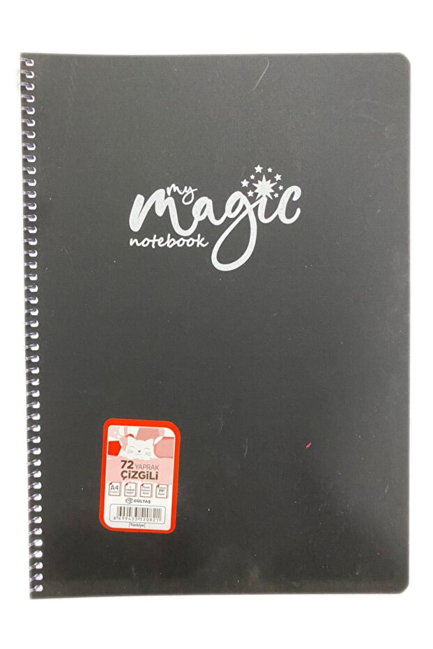 Gültaş 72 Sheets Lined Spiral Notebook Black - 1