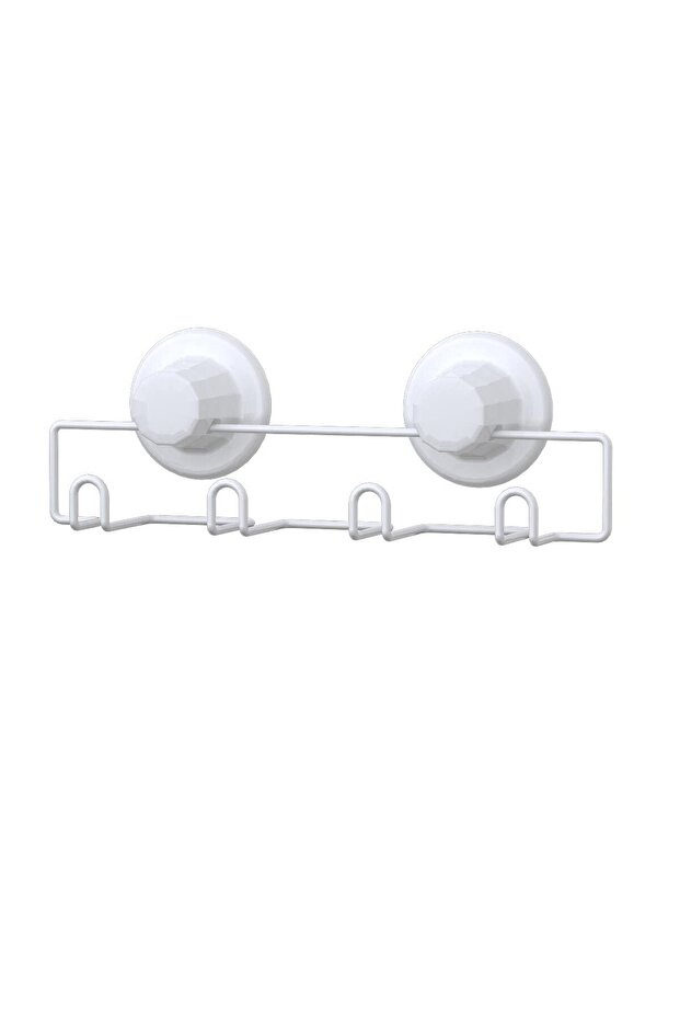 Drilling Screw Drill Not Required! Vacuum-Sealed, Adhesive 4-Piece Bathroom Kitchen Cloakroom Hanger White Dm244